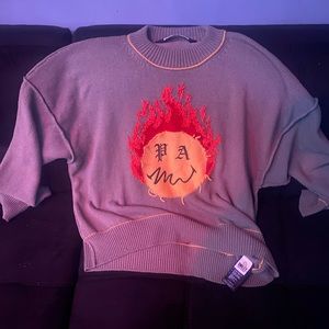 Authentic Palm Angels Burning Head Sweater LARGE
